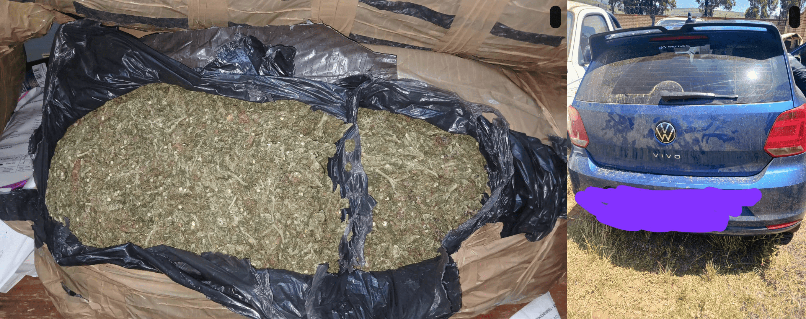 Police seize dagga worth approximately R1 million and arrest two suspects in Leboeng