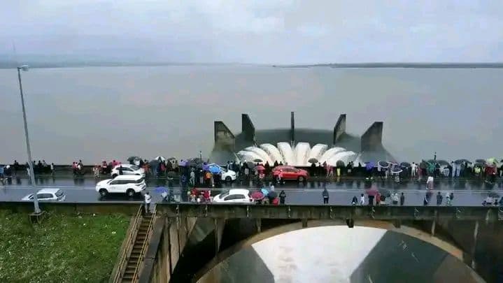 Water spills over the wall at Nwamanungu Dam, formerly known as Middle Letaba Dam, after heavy rains in Limpopo. It is the first time the dam has overflowed in 26 years, even as many communities across the province still struggle to access reliable drinking water. Photo supplied