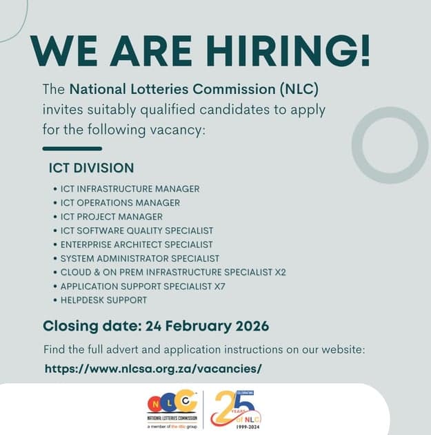 π¨ NOW HIRING: ICT Professionals β National Lotteries Commission (NLC)